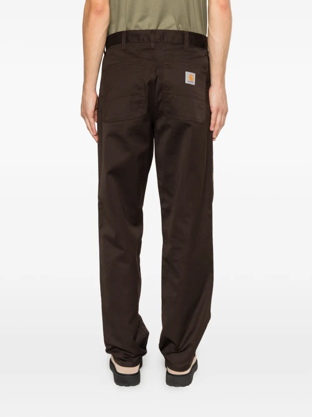 Carhartt WIP Simple straight broek met logo-patch Bruin
