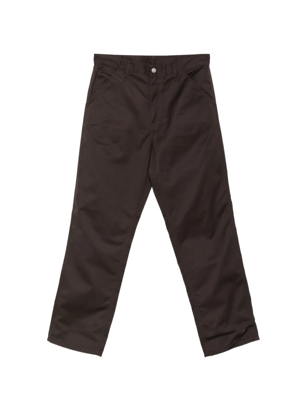 Carhartt WIP Simple logo-patch straight-leg trousers - Marrone