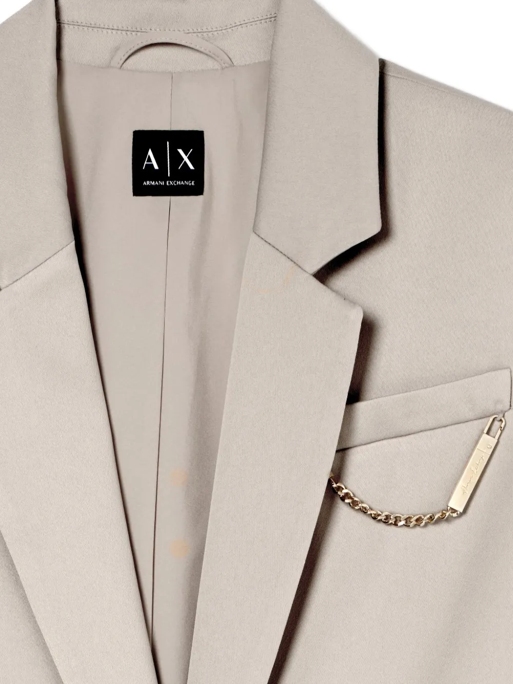 Armani Exchange Blazer met enkele rij knopen Beige