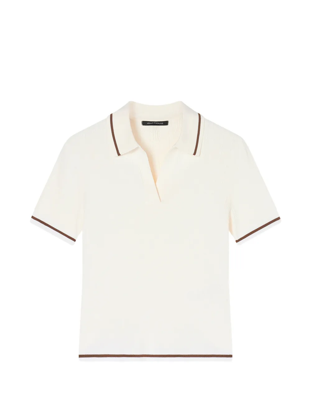 Armani Exchange ribbed-knit contrast-tipping top - Bianco