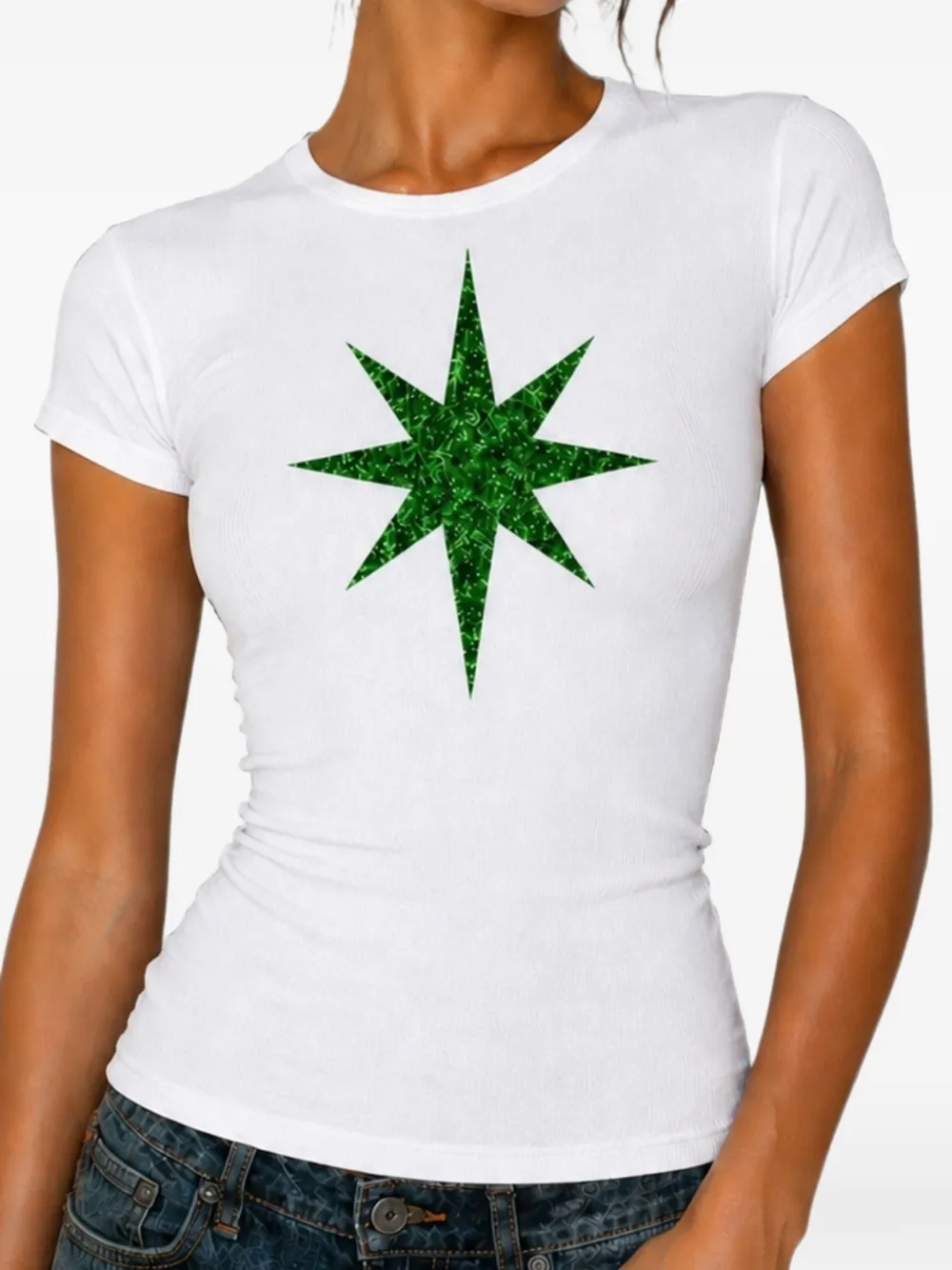 Madison Maison x On Off Essentials star-print T-shirt Wit