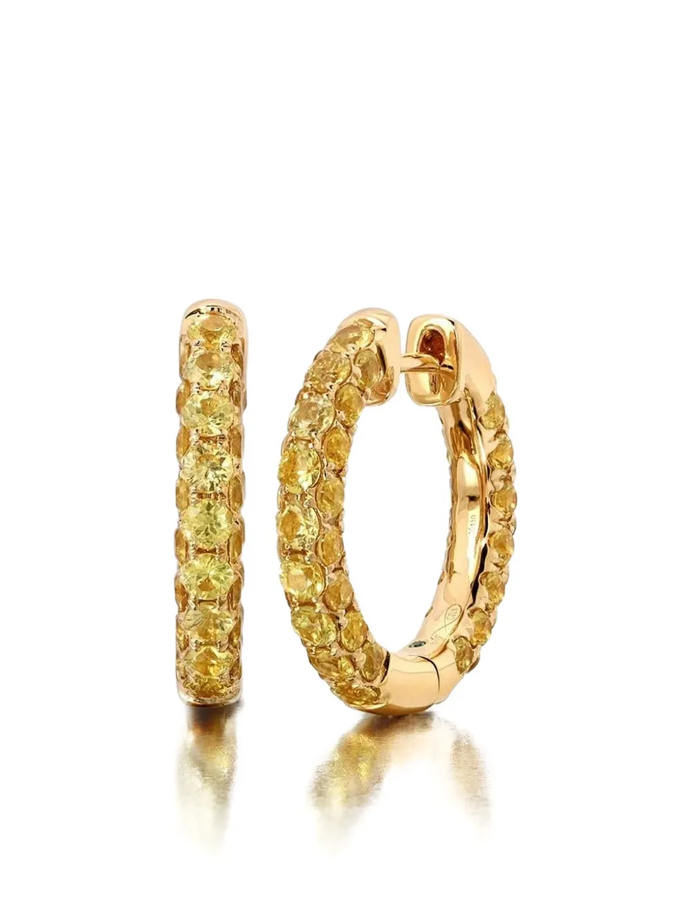 graziela sapphire three-sided hoop earrings - Oro