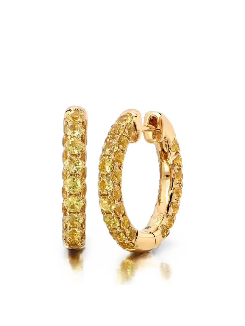 graziela sapphire three-sided hoop earrings - Oro