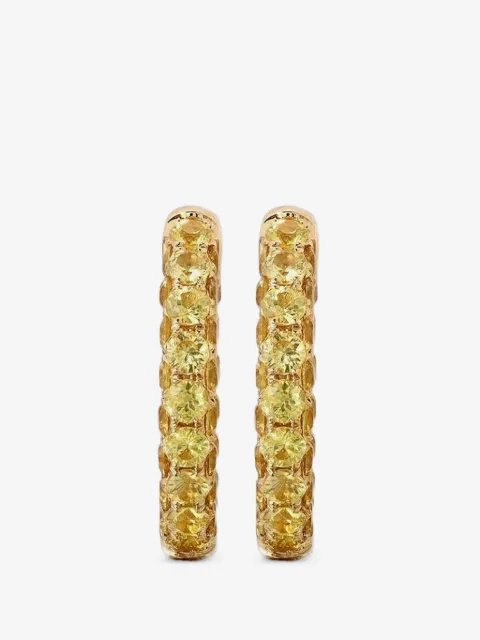 graziela sapphire three-sided hoop earrings