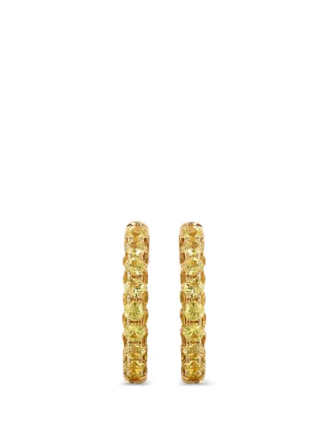 graziela sapphire three-sided hoop earrings