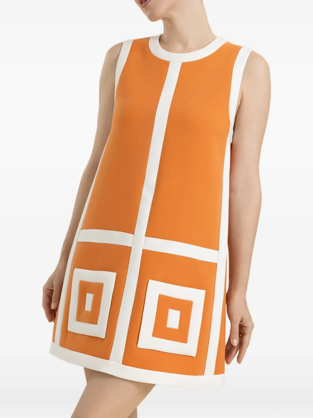 Alexis Estara geometric-pattern mini dress - Arancione