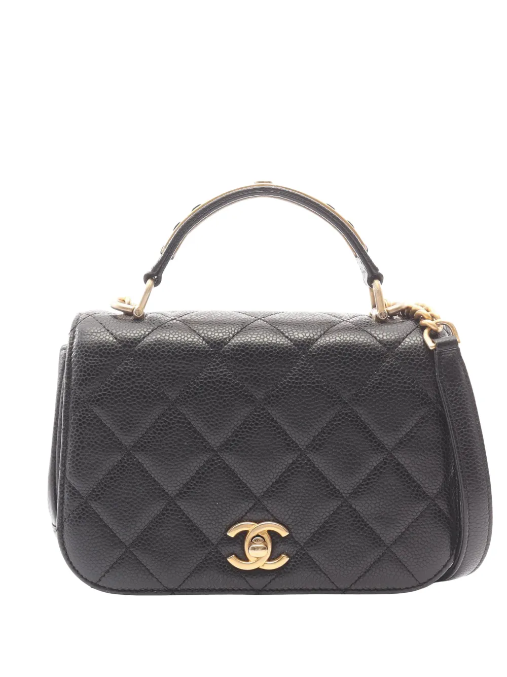 CHANEL Pre-Owned 2017-2018 Mini Quilted Caviar Carry Around Flap satchel - Red