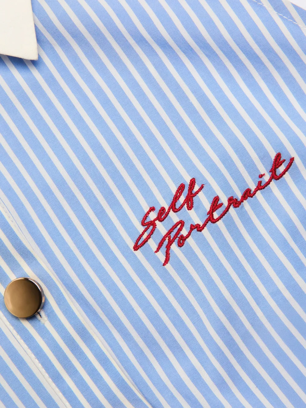 Self-Portrait Midi-jurk met halternek Blauw