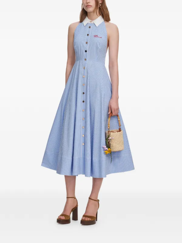 self portrait blue midi dress Blue Metallic Tiered Midi Dress