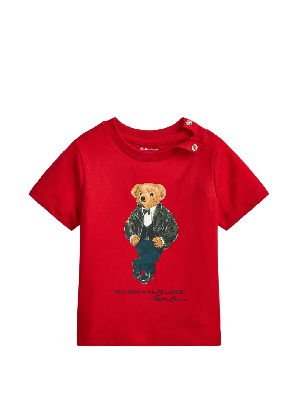 POLO RALPH LAUREN KIDS Polo Bear cotton jersey T-shirt Rood