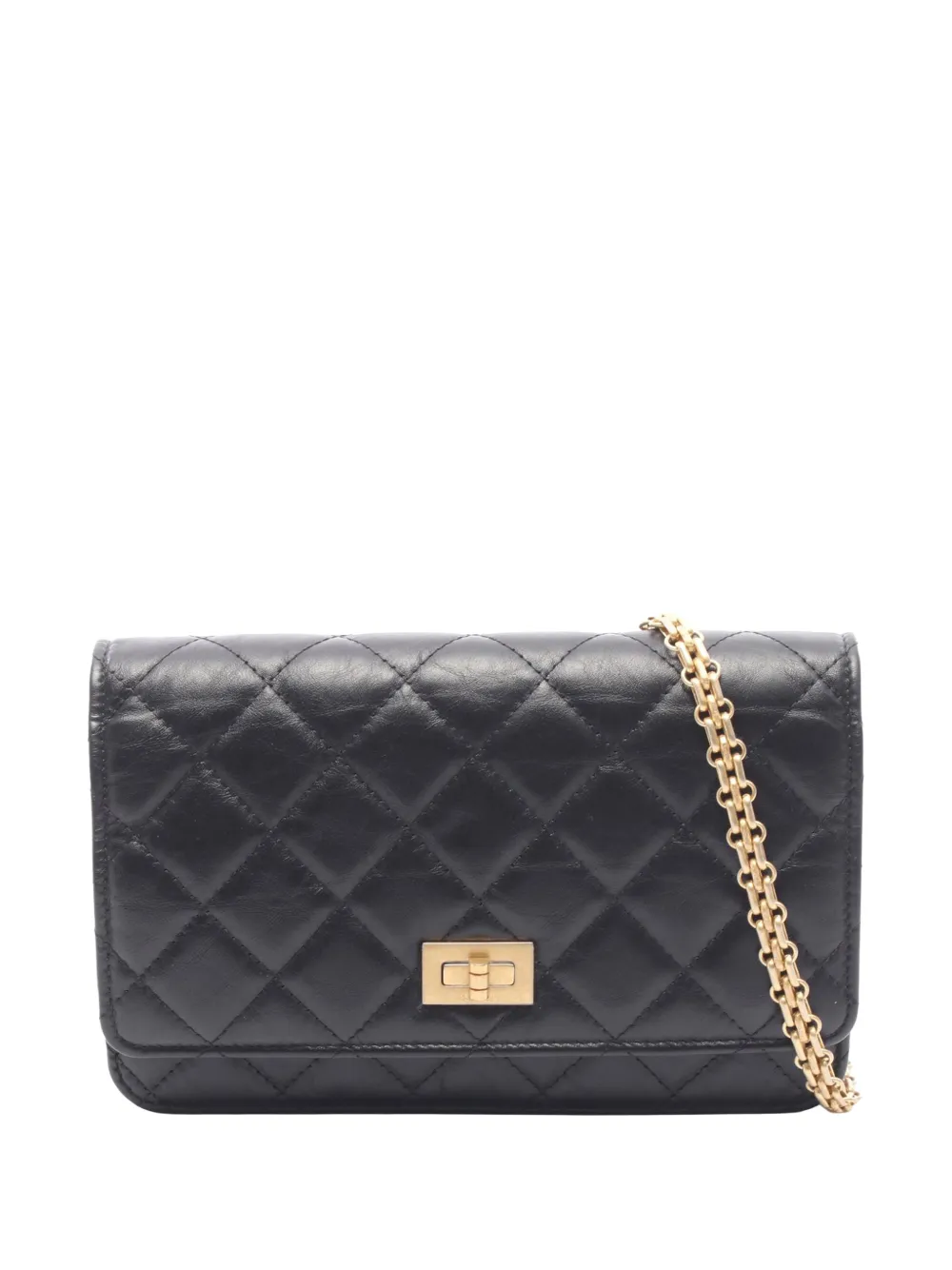 CHANEL Pre-Owned 2019 Quilted Aged Calfskin Reissue 2.55 Wallet on Chain crossbody bag - Schwarz