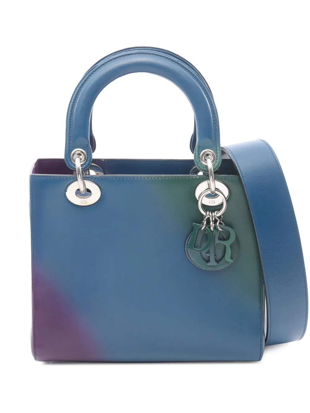 Christian Dior Pre-Owned 2010-2026 Medium Calfskin Gradient Lady Dior satchel - Blu