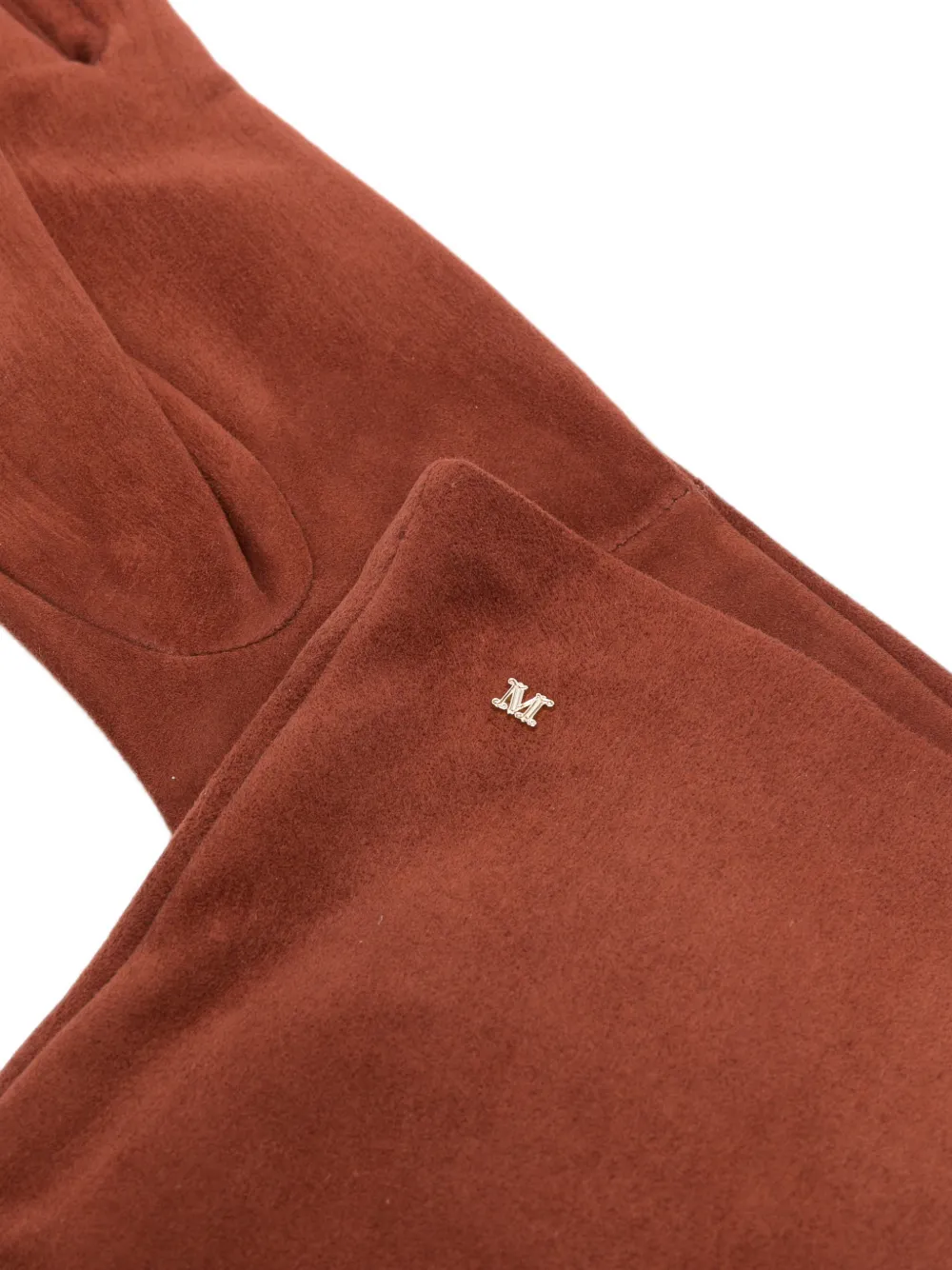 Max Mara Lange handschoenen met logo-plakkaat Bruin