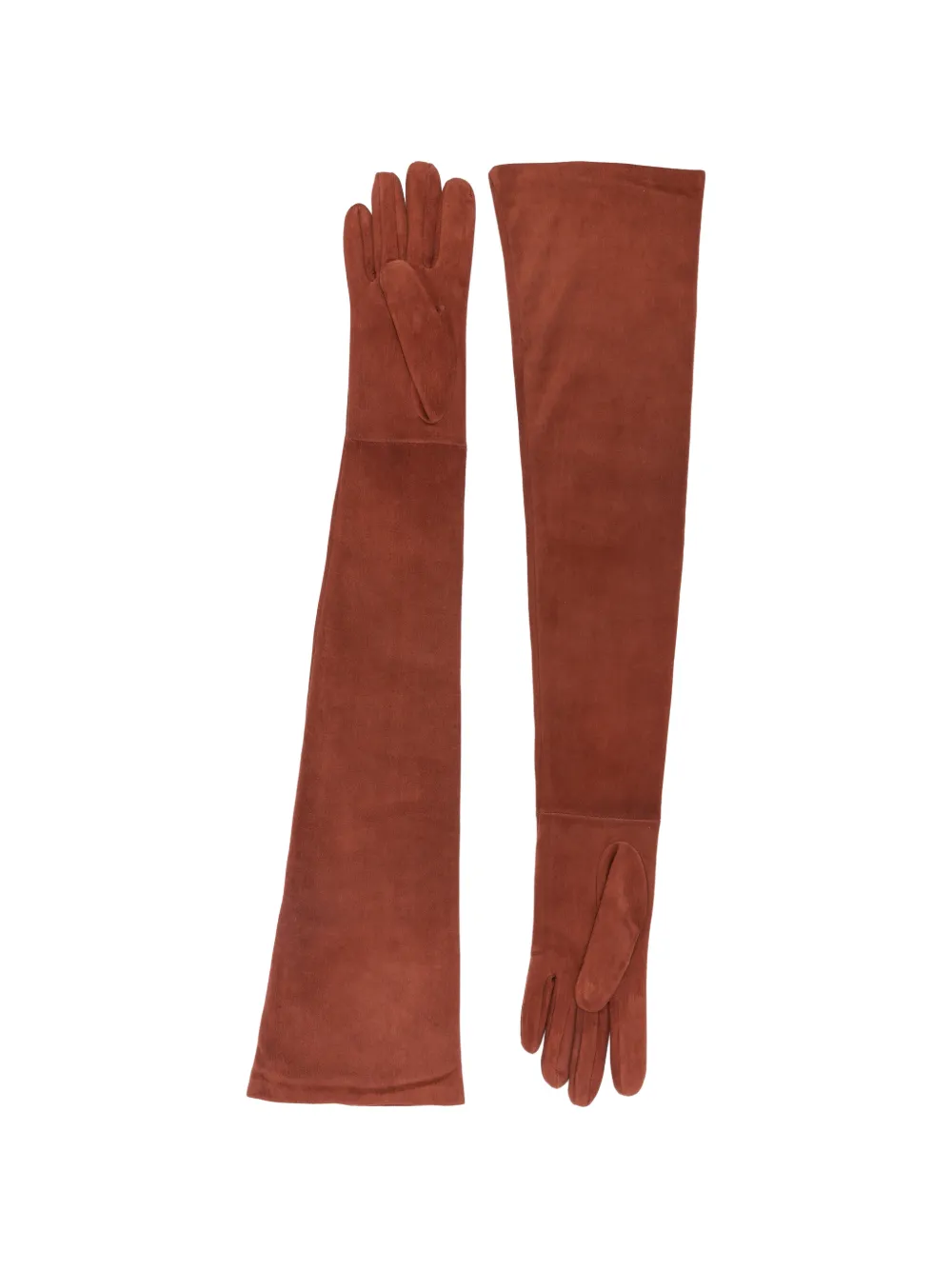 Max Mara Lange handschoenen met logo-plakkaat Bruin