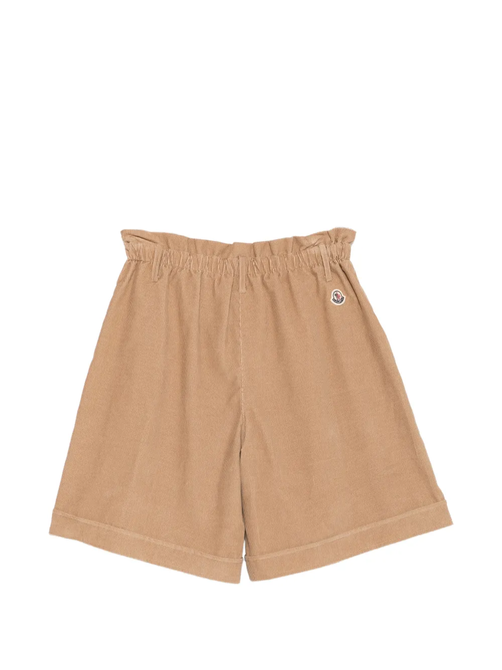Moncler Enfant Ribfluwelen geplooide shorts Beige