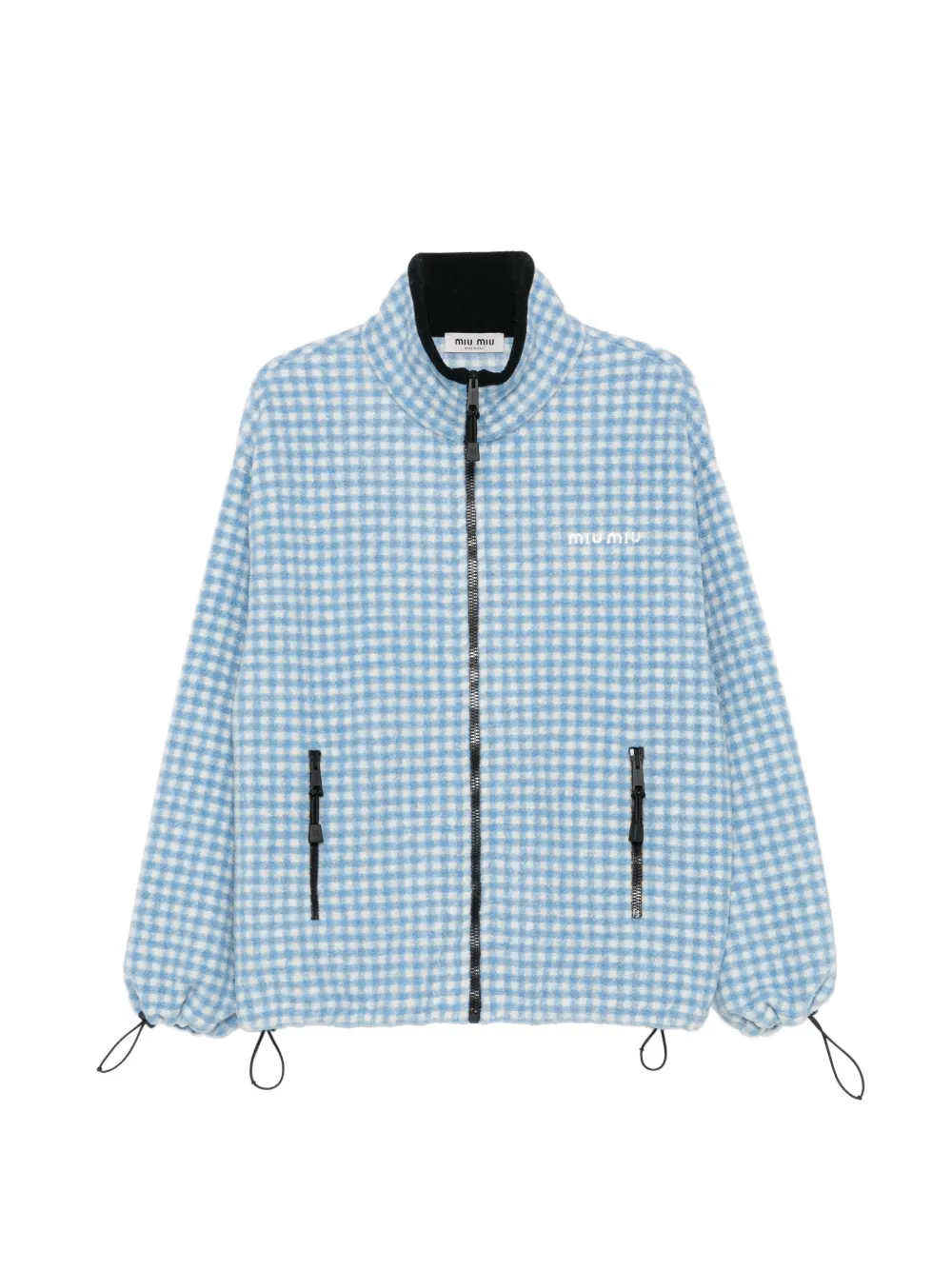 Miu Miu check zip-up jacket - Blu