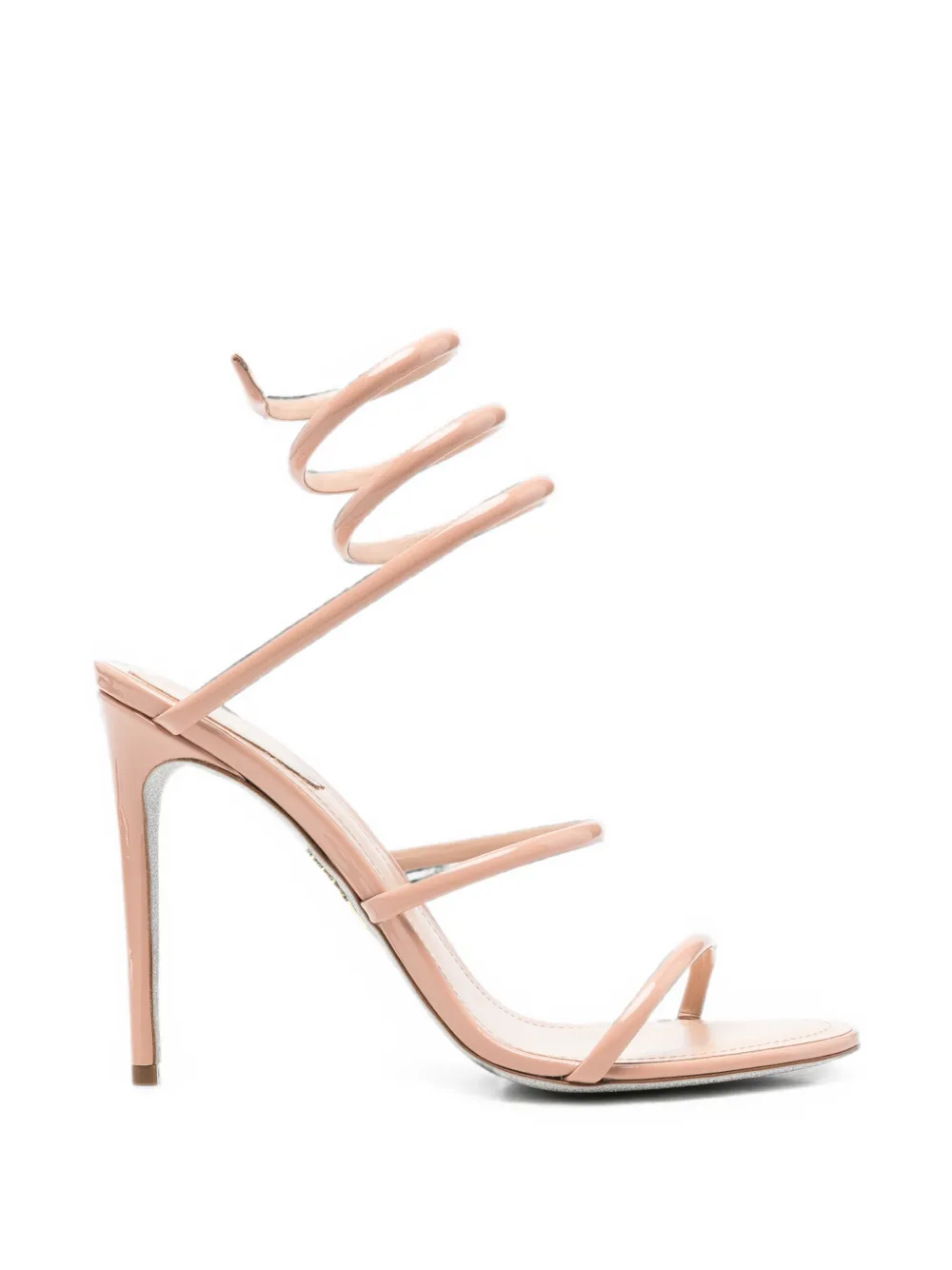 René Caovilla Cleo patent-leather sandals Beige