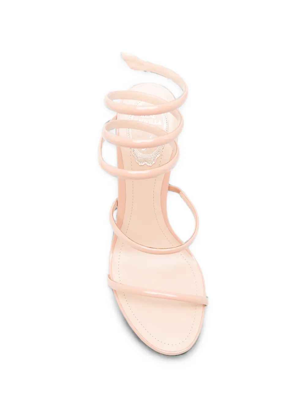René Caovilla Cleo patent-leather sandals Beige