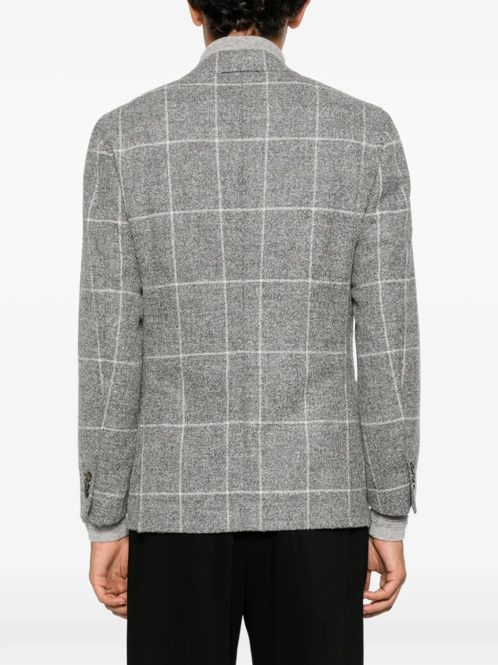 Lardini Geruite blazer met enkele rij knopen Grijs