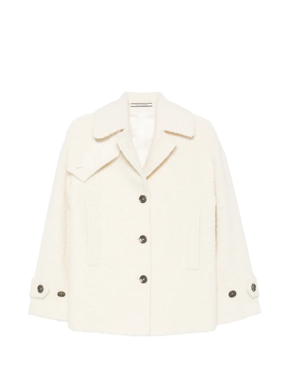 Tagliatore bouclé button-up coat Wit