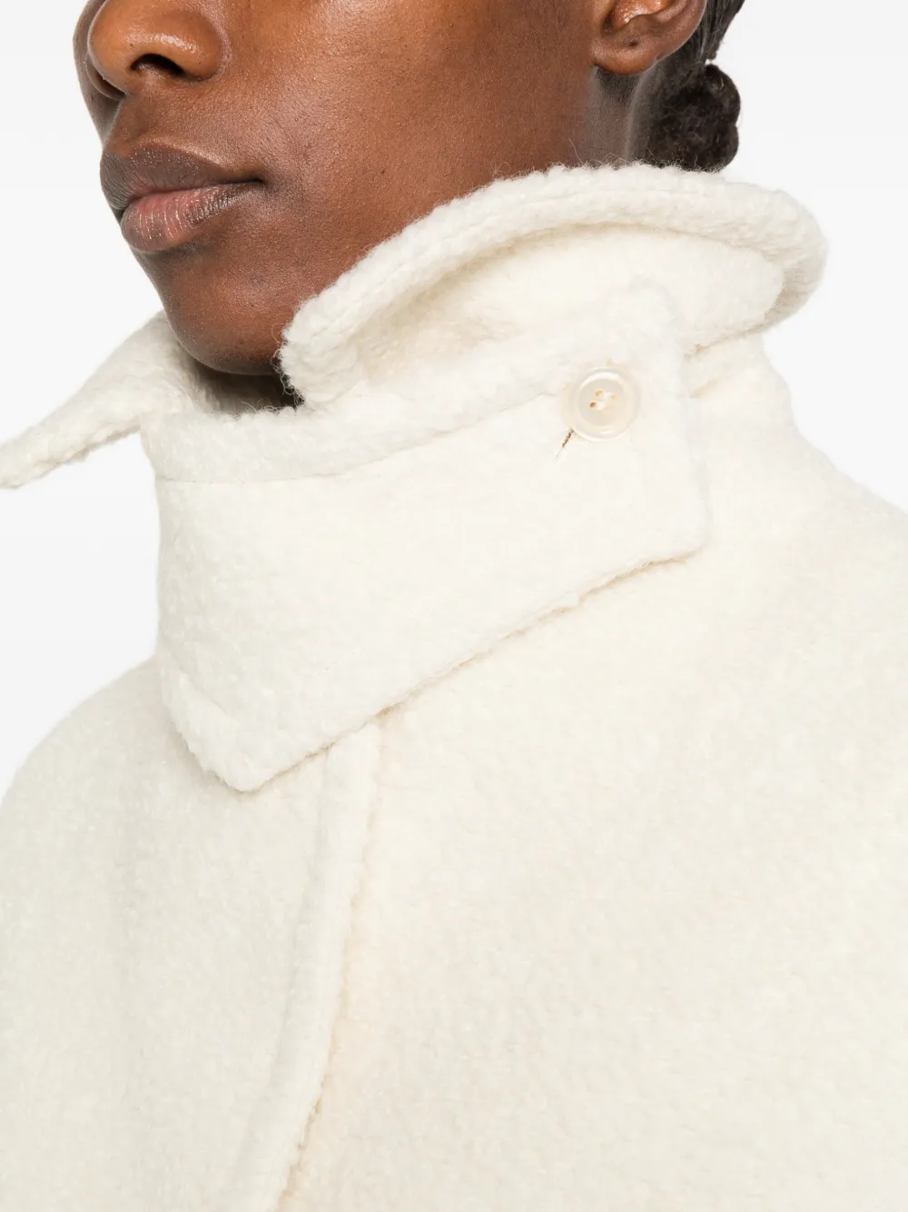 Tagliatore bouclé button-up coat Wit
