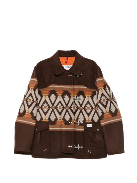 Fay geometric-pattern toggle-fastening jacket 