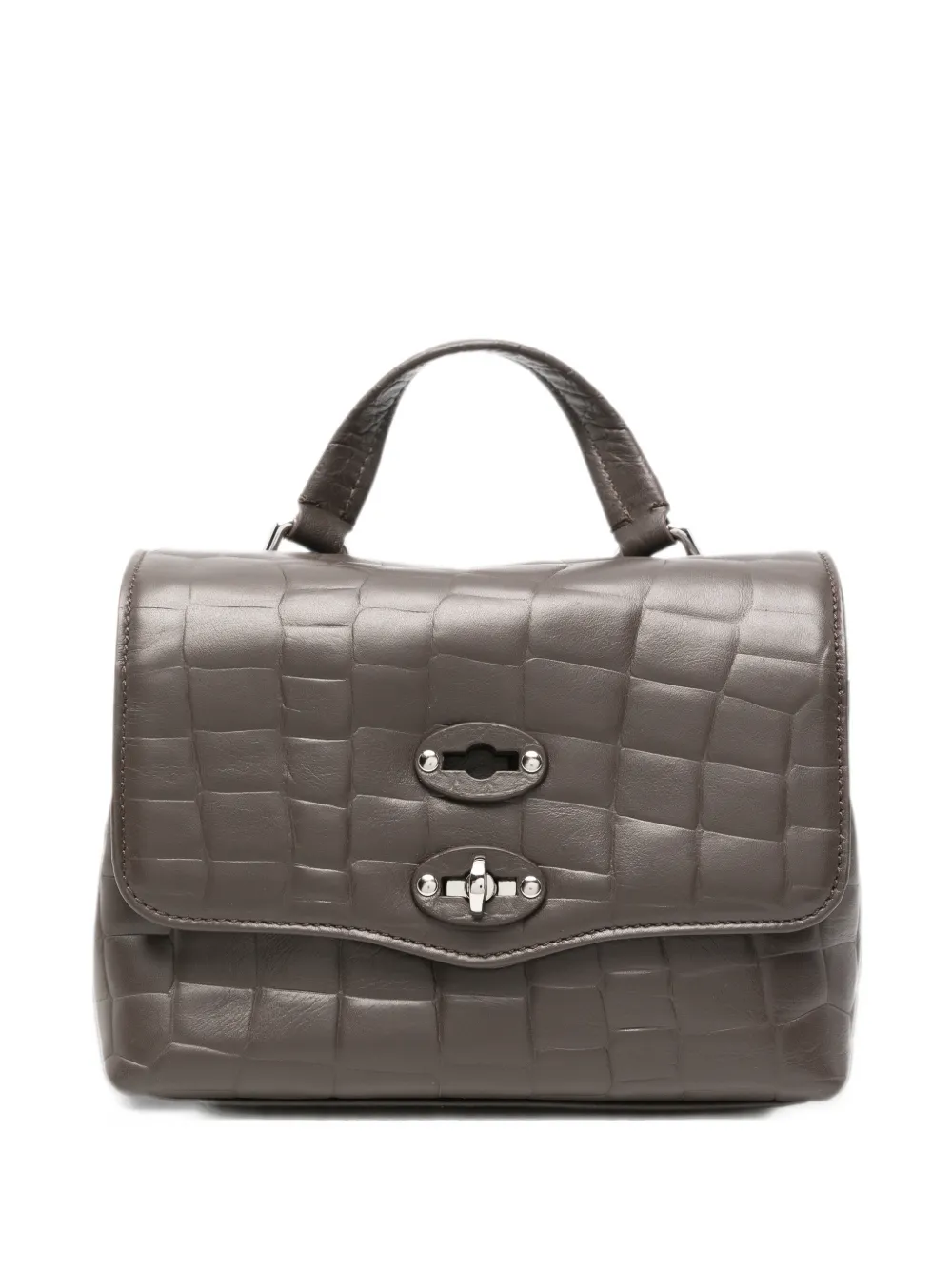 Zanellato baby Postina croc-effect leather tote bag Bruin