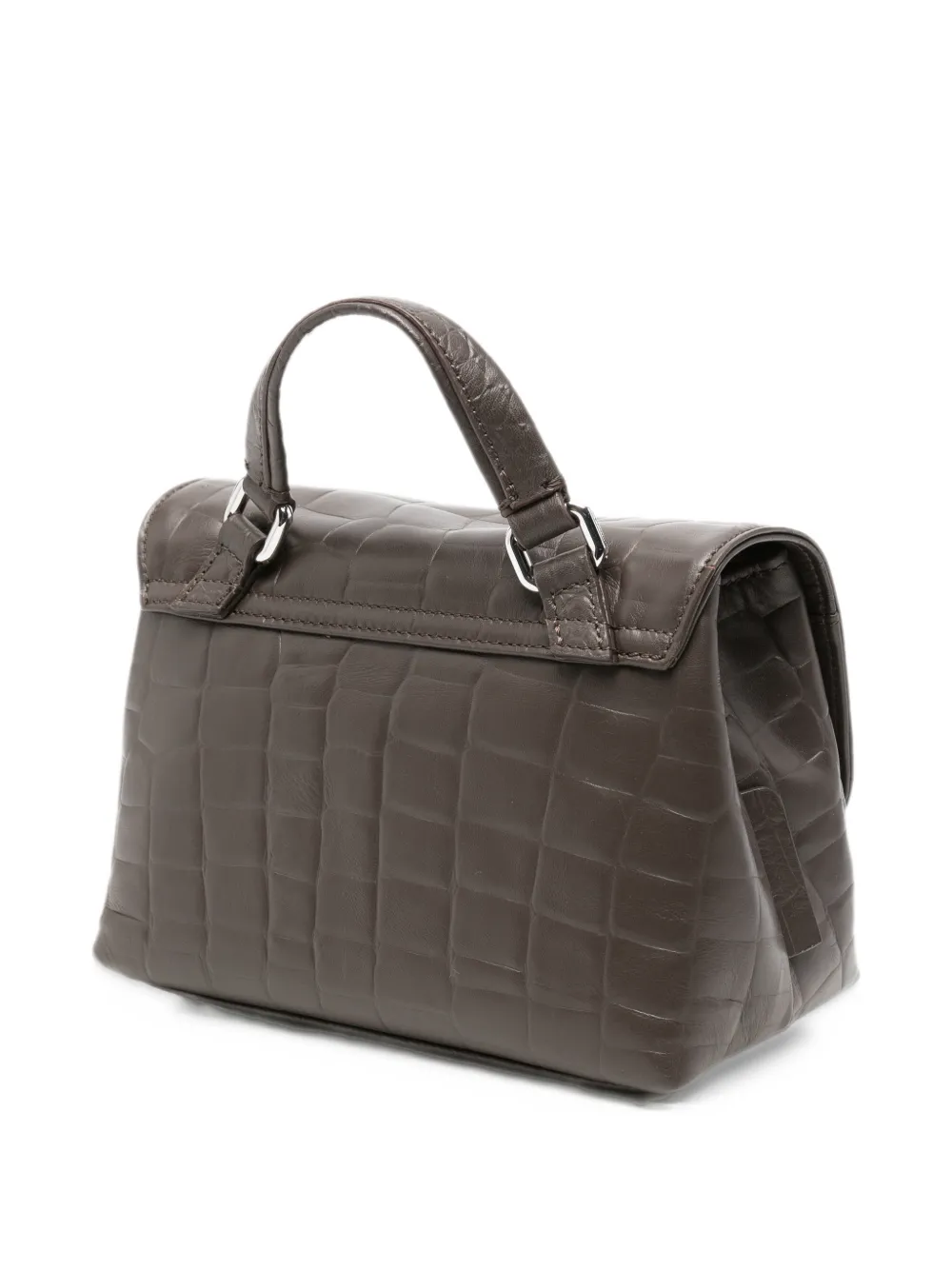 Zanellato baby Postina croc-effect leather tote bag Bruin