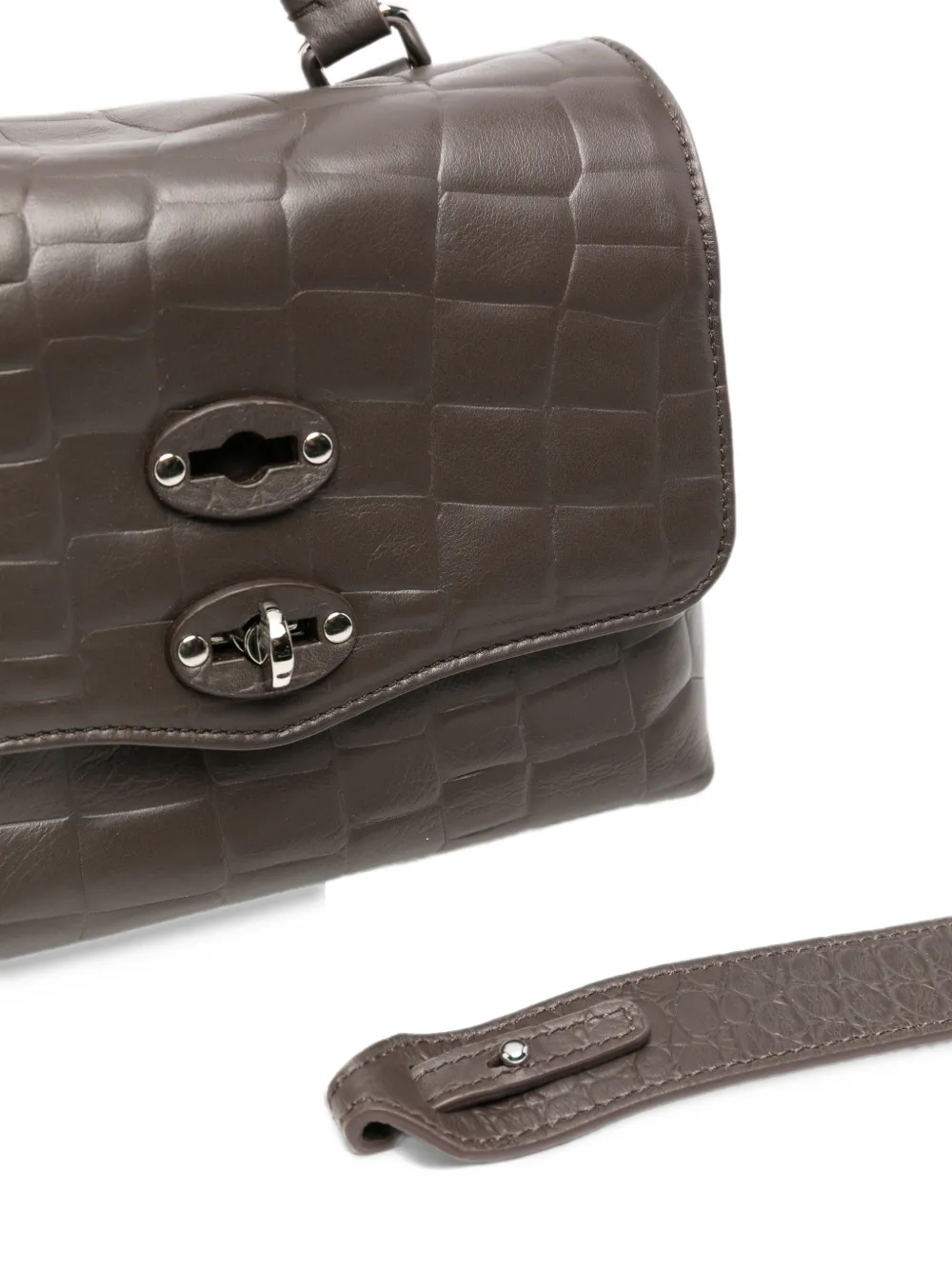 Zanellato baby Postina croc-effect leather tote bag Bruin