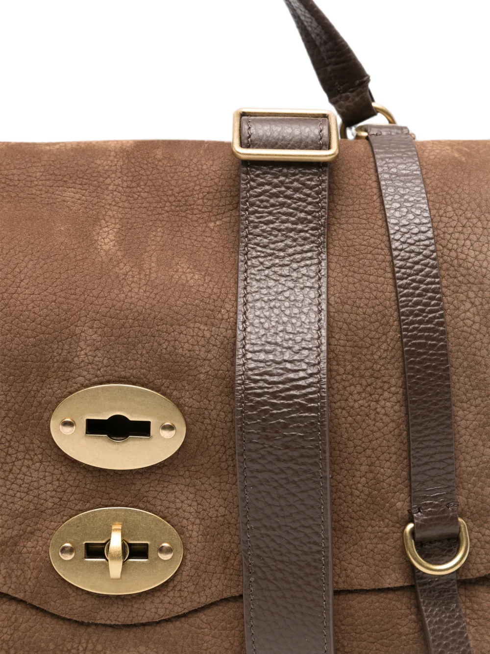 Zanellato Kleine Postina nubuck leren shopper Bruin