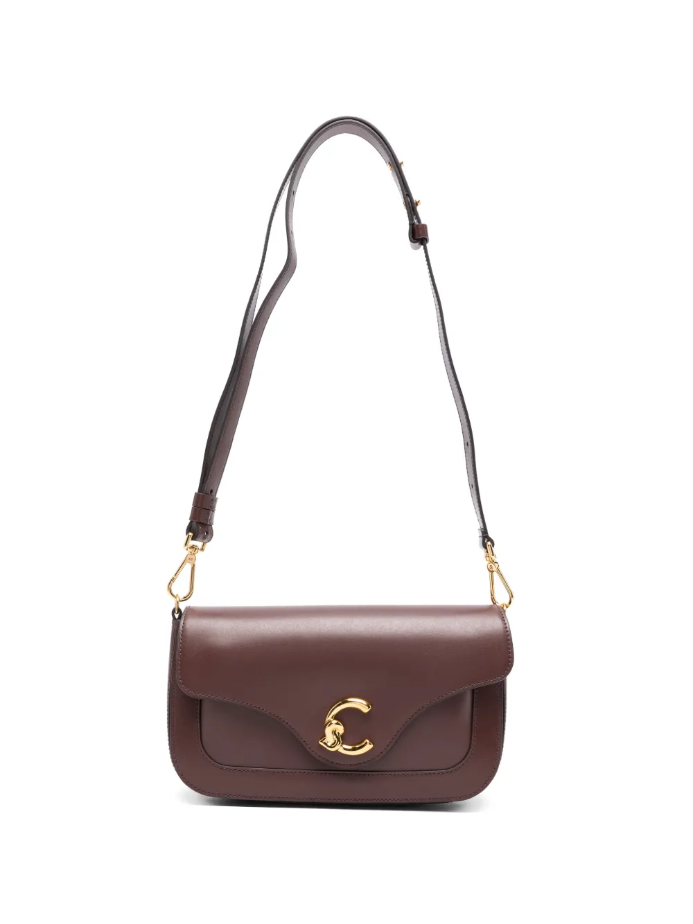 Coccinelle logo-plaque leather shoulder bag - Red