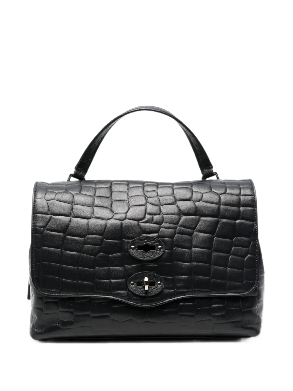 Zanellato Postina croc-effect tote bag Blauw