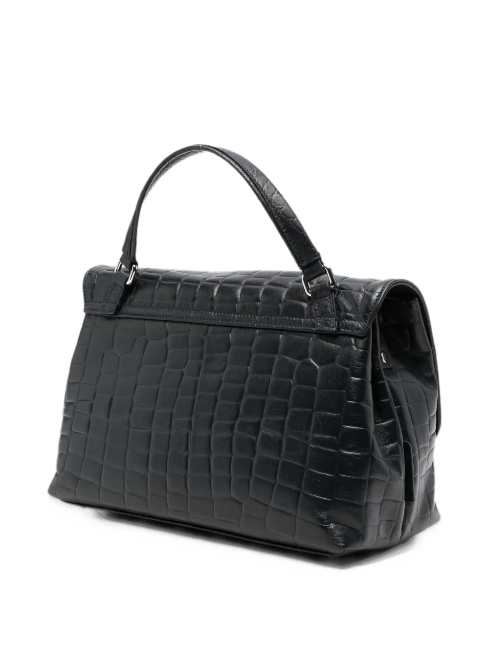 Zanellato Postina croc-effect tote bag Blauw