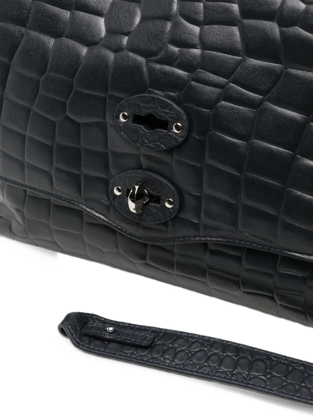 Zanellato Postina croc-effect tote bag Blauw