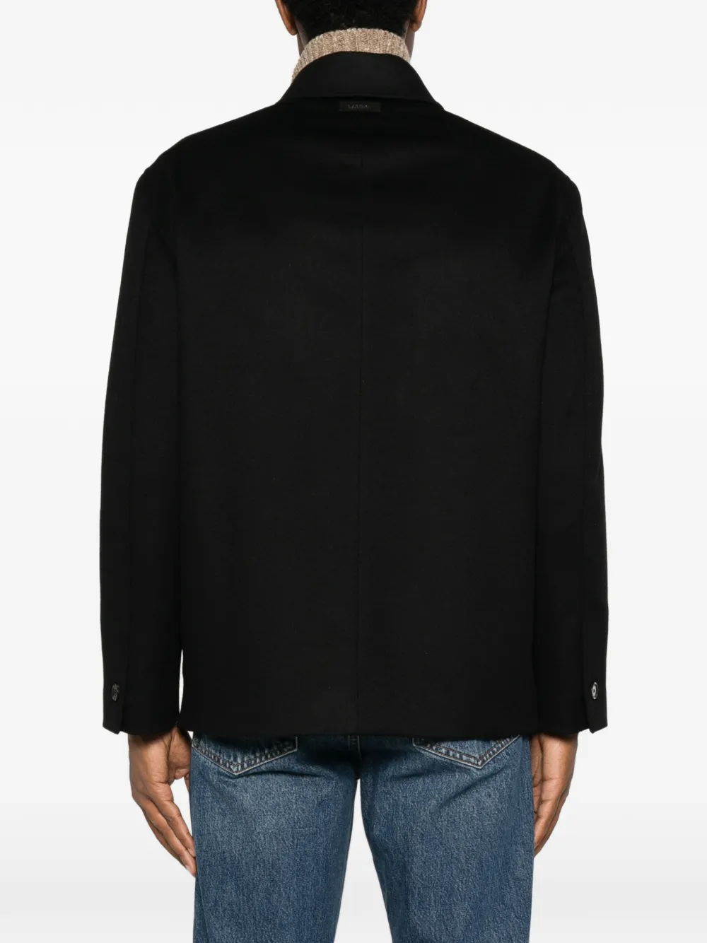 Lardini wool flap-pocket jacket Zwart