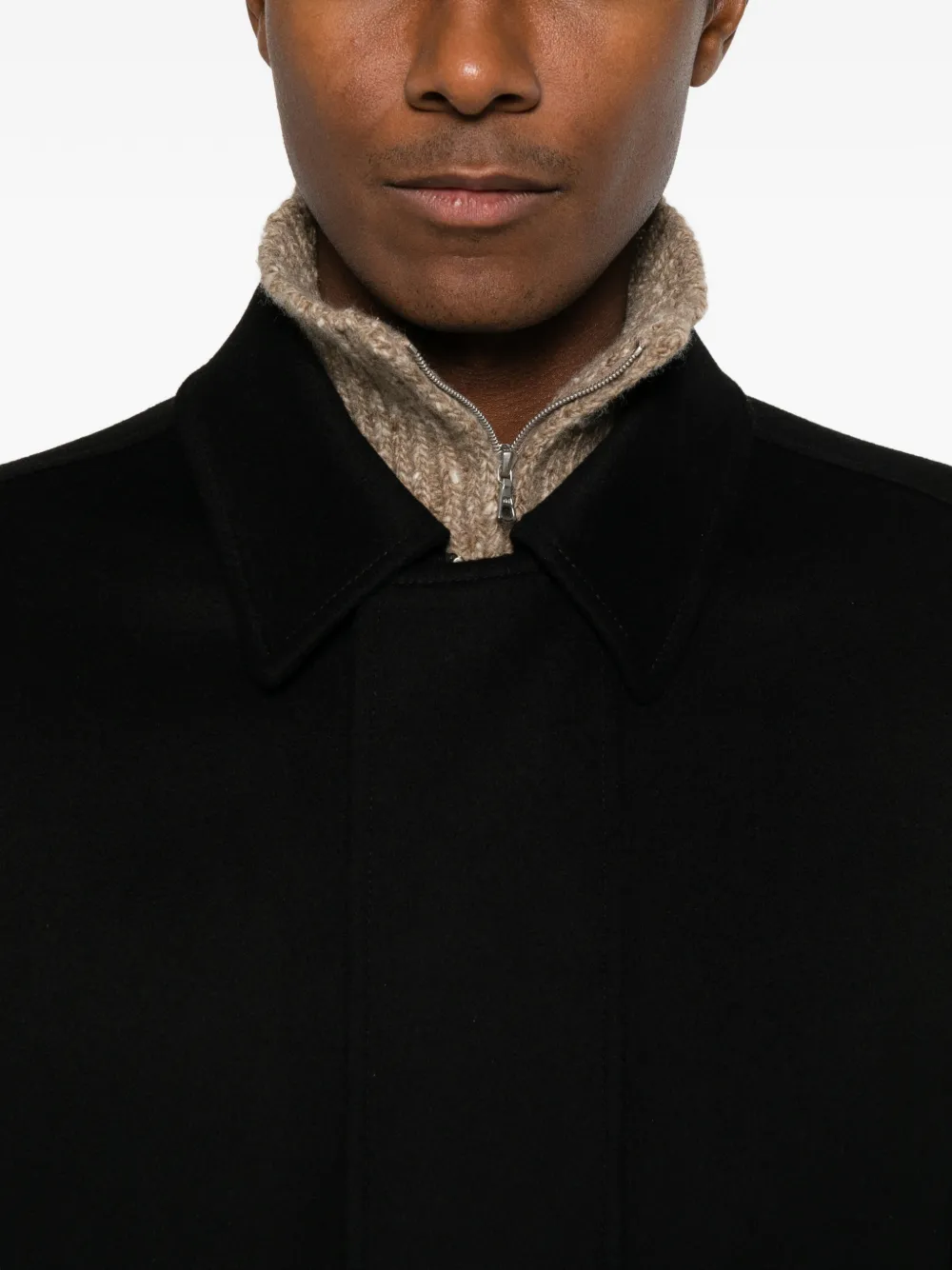 Lardini wool flap-pocket jacket Zwart