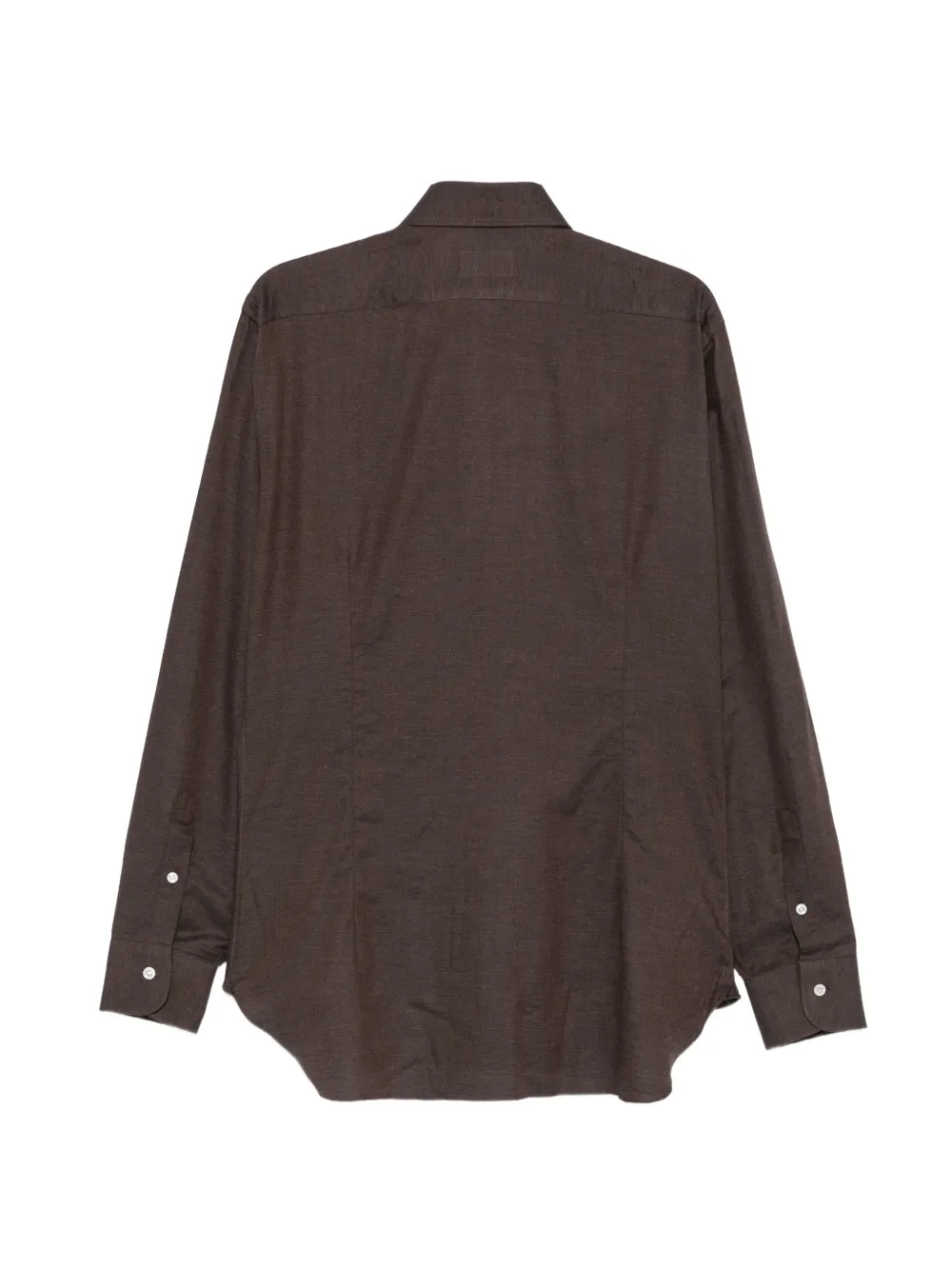 Barba long-sleeve cotton shirt Bruin