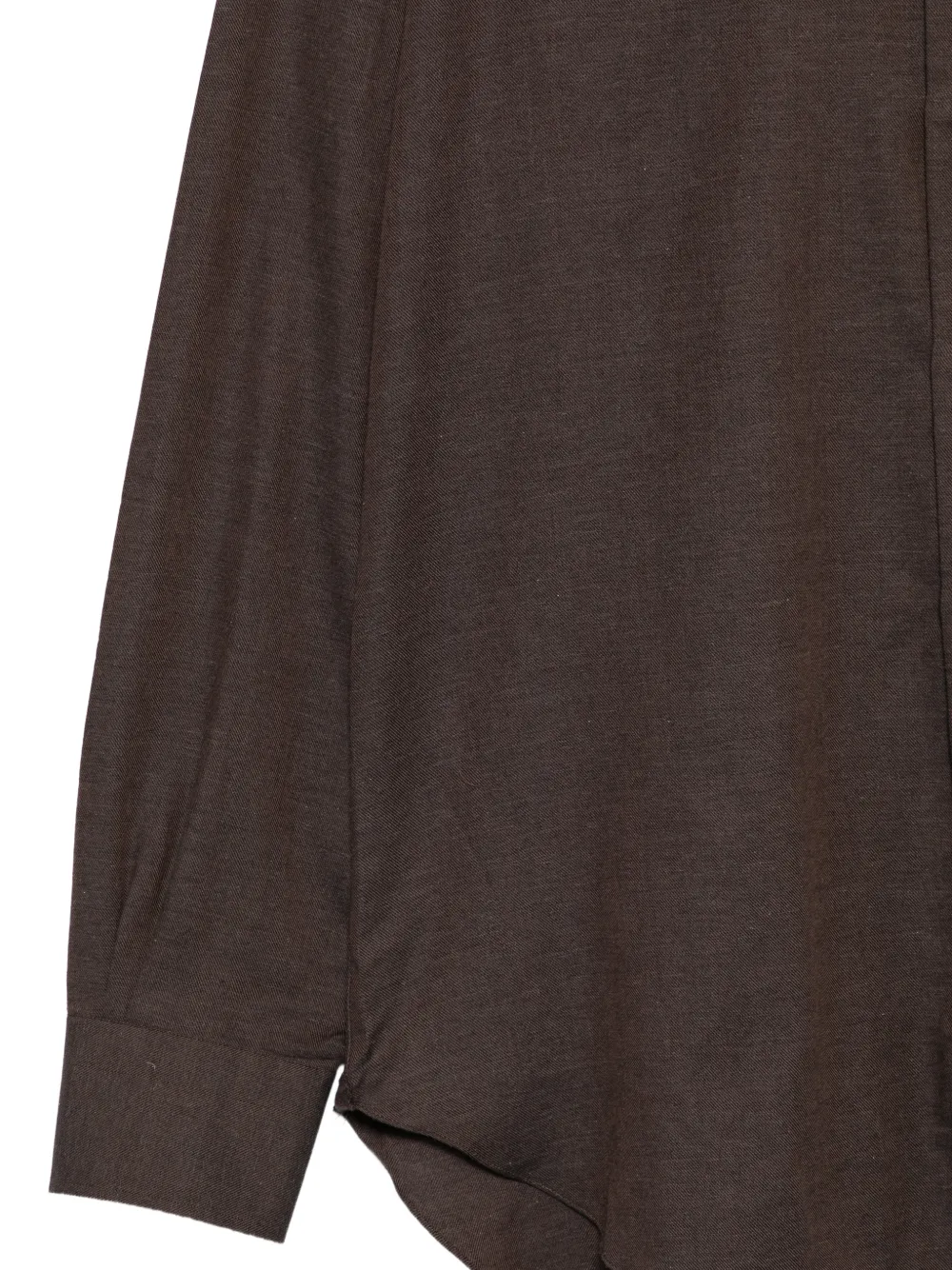 Barba long-sleeve cotton shirt Bruin