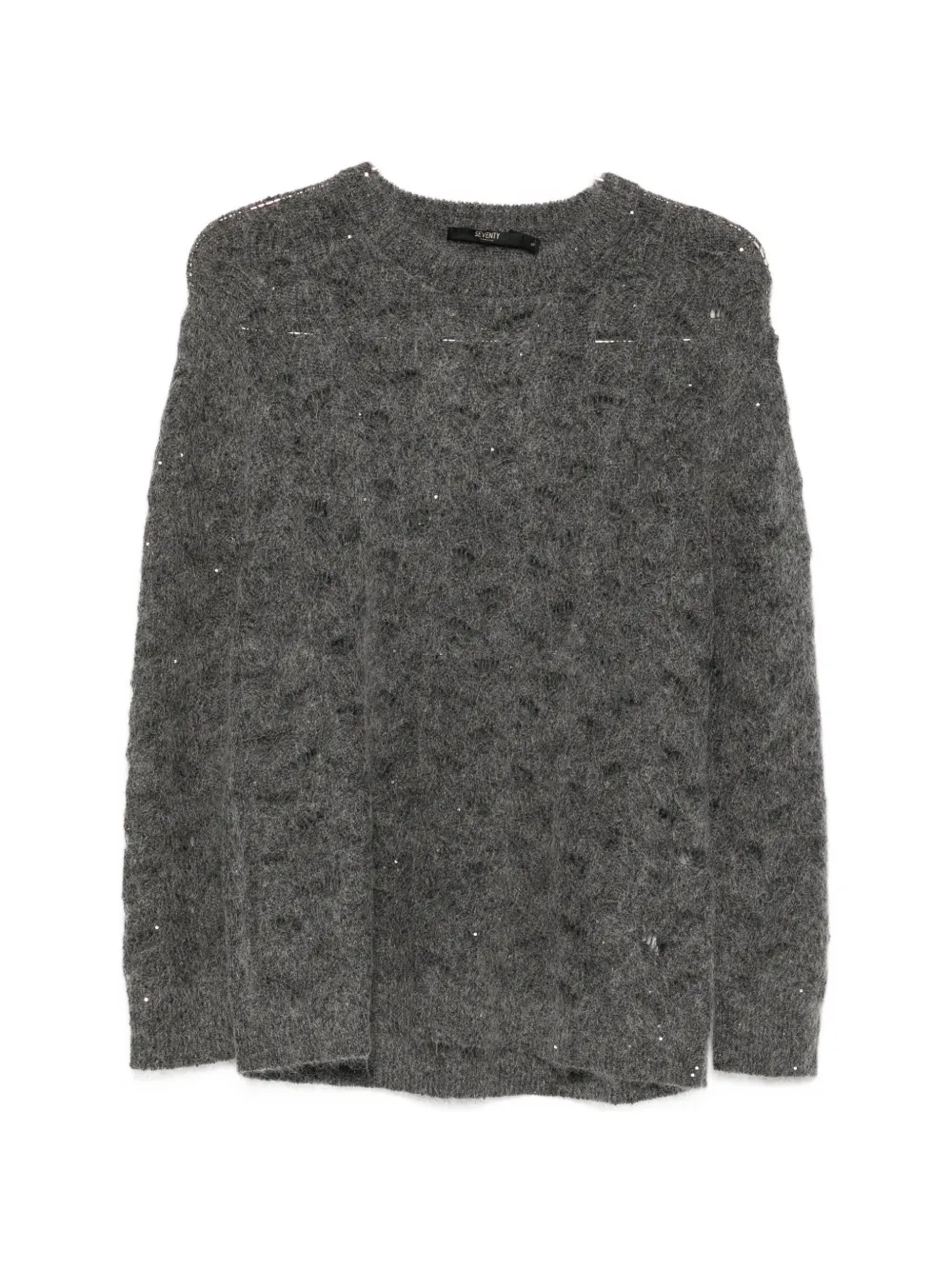 Seventy sequin-embellished open-knit sweater - Grau