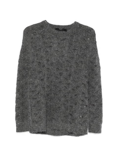 Seventy sequin-embellished open-knit sweater