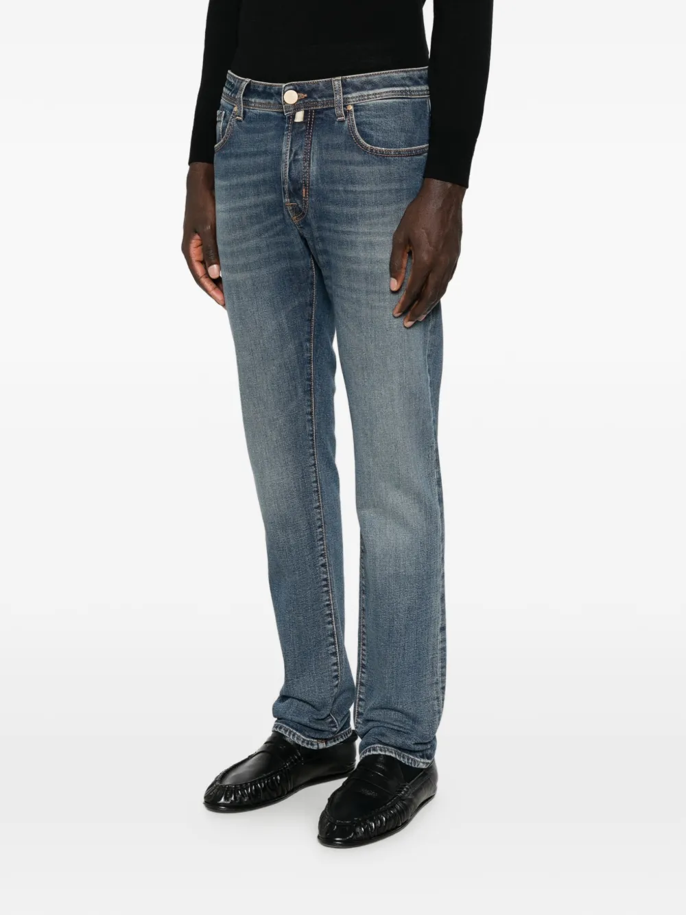 Jacob Cohën Straight jeans met vervaagd effect Blauw