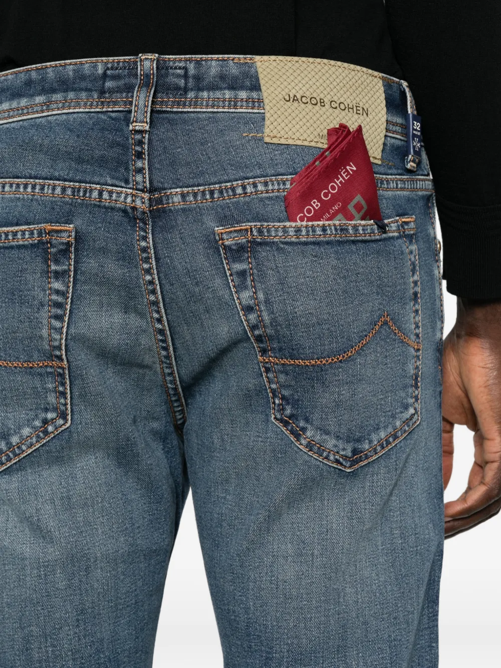 Jacob Cohën Straight jeans met vervaagd effect Blauw