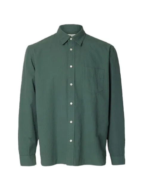 SELECTED seersucker long-sleeved shirt