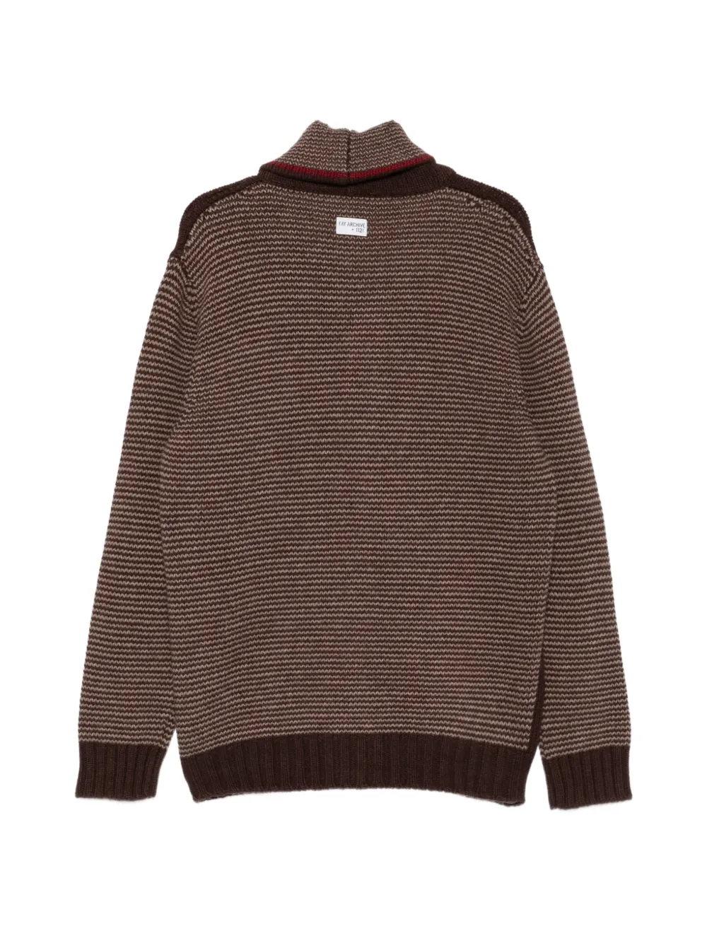 Fay Vest met sjaalkraag en geometrisch patroon Bruin