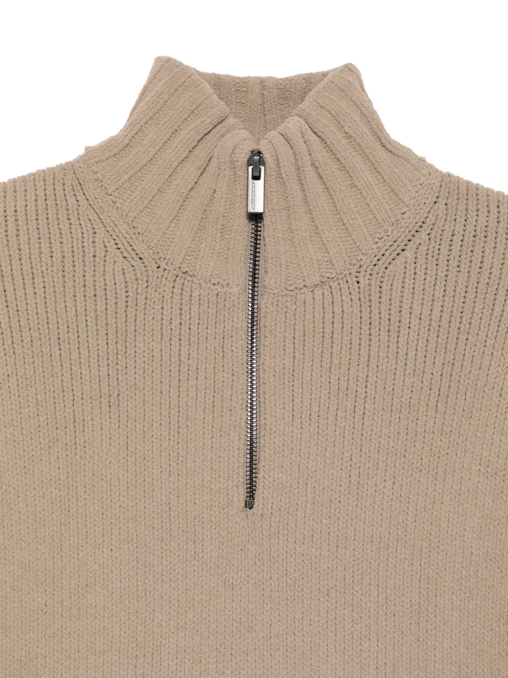 RRD ribbed-knit quarter-zip sweater Grijs