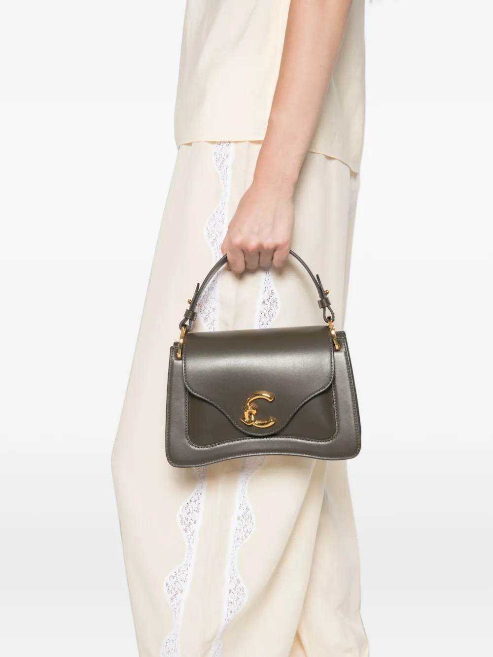 Coccinelle Shopper met logoplakkaat Groen