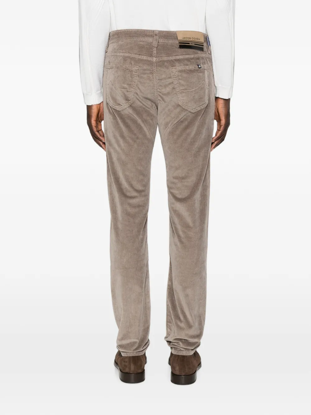 Jacob Cohën Straight broek met ribfluweel-effect Beige