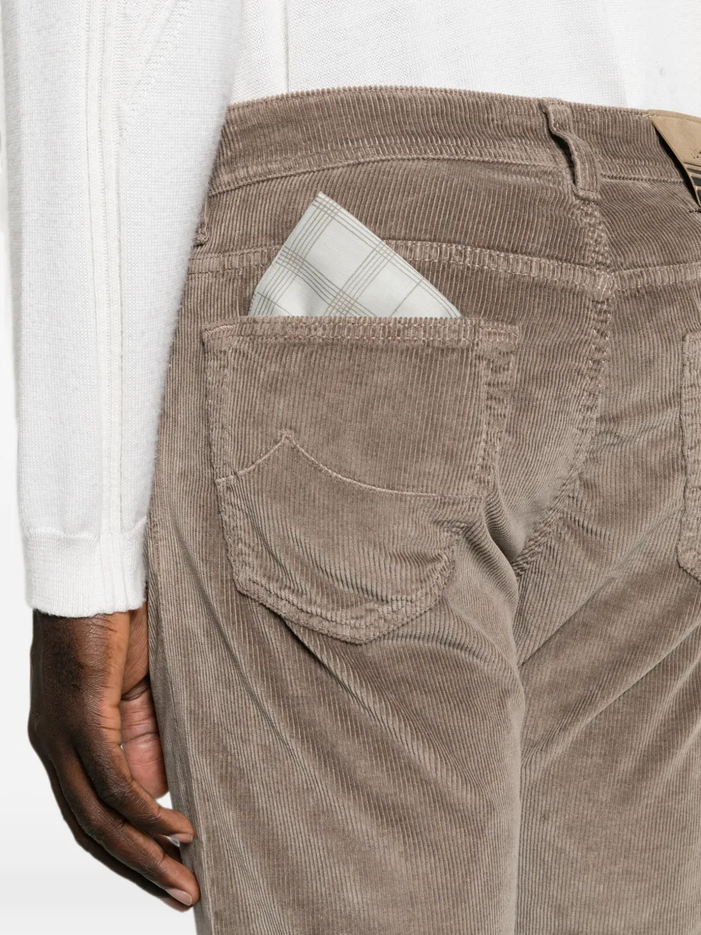 Jacob Cohën Straight broek met ribfluweel-effect Beige