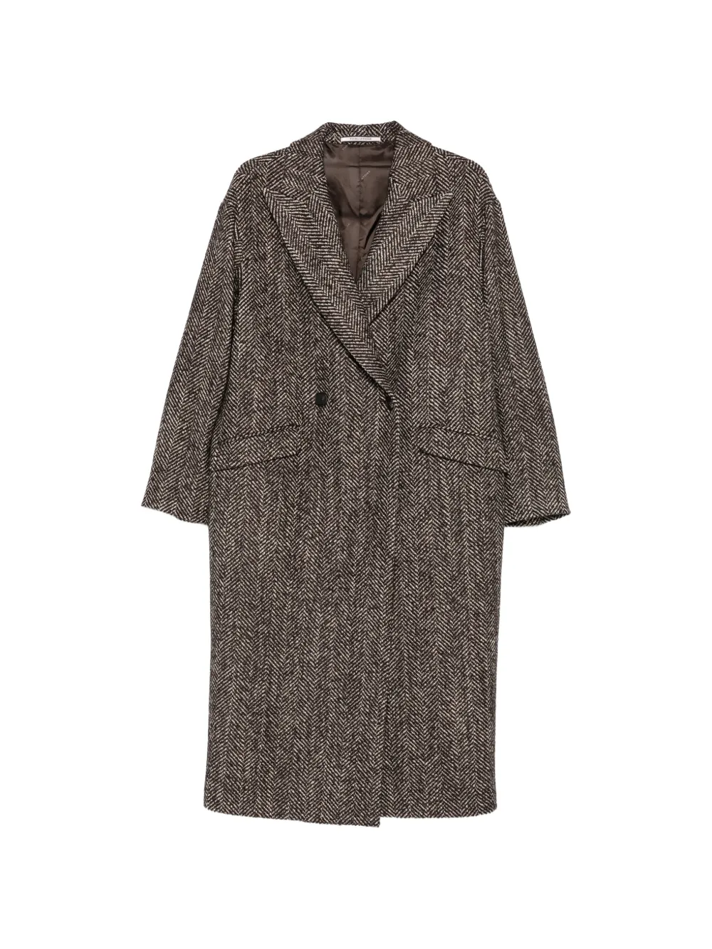 Tagliatore Linden herringbone double-breasted coat - Marrone