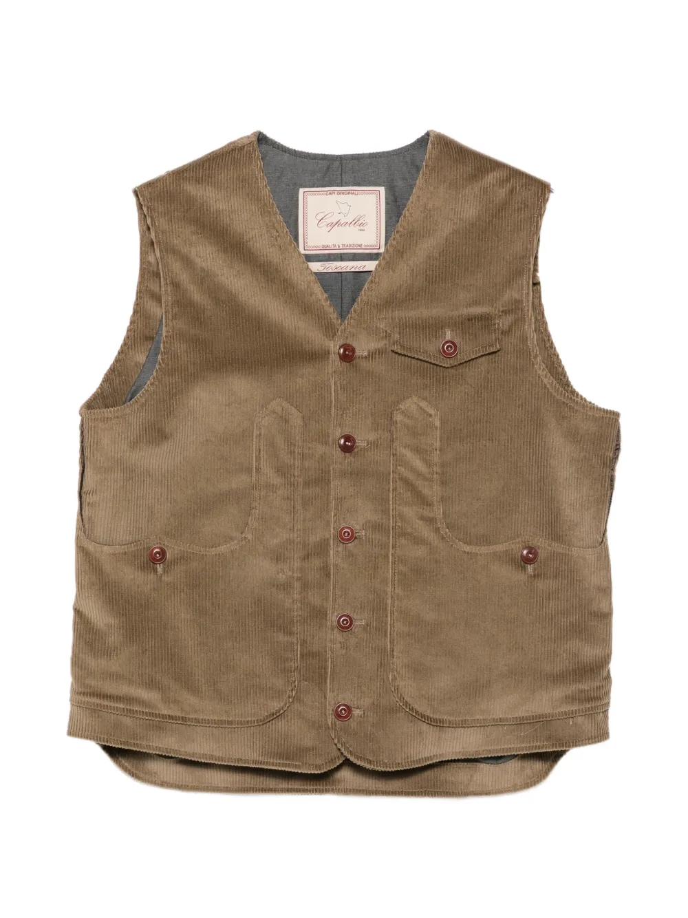 CAPALBIO Arno C corduroy waistcoat - Marrone